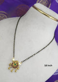 Kundan stone peacock jewellery black beads mangalsutra