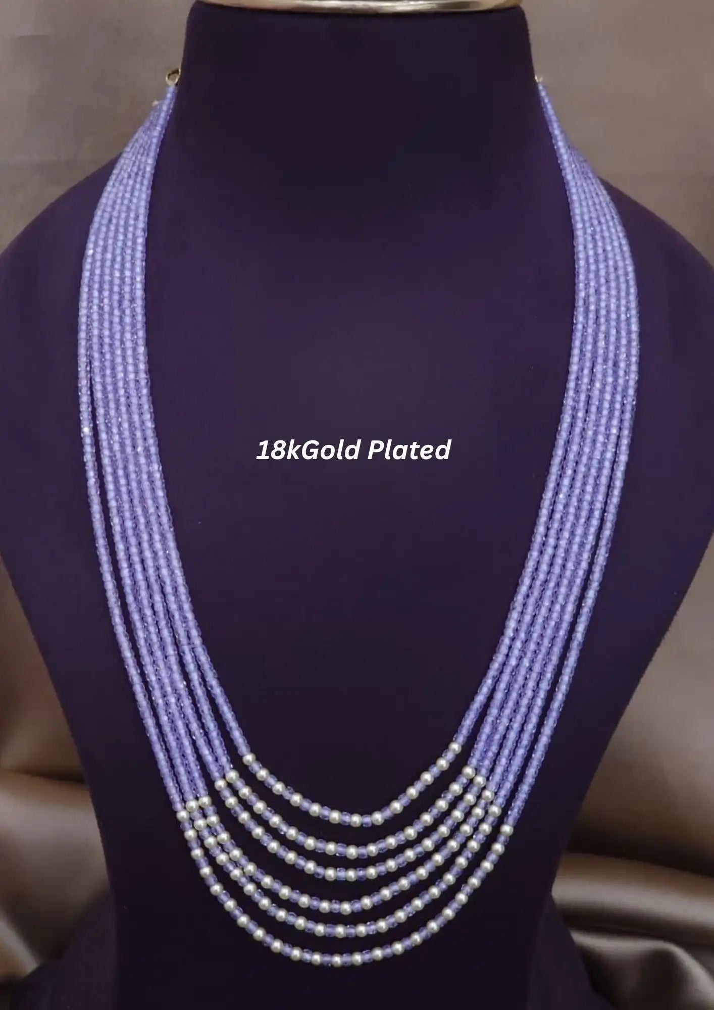 Real cz pearls gold plated necklace