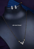 American diamond 18k gold plated mangalsutra with earrings