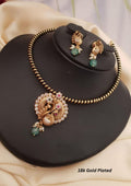 Kundan stone removable pendant necklace with earrings