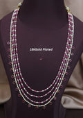Kundan stone gold plated 4 layer necklace