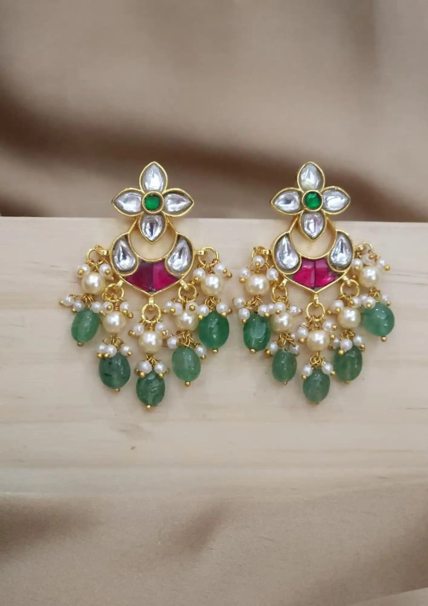 Jadau kundan Gold plated earrings
