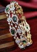 American diamond stone gold plated bangles