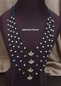 Kundan stone gold plated 4 layered necklace