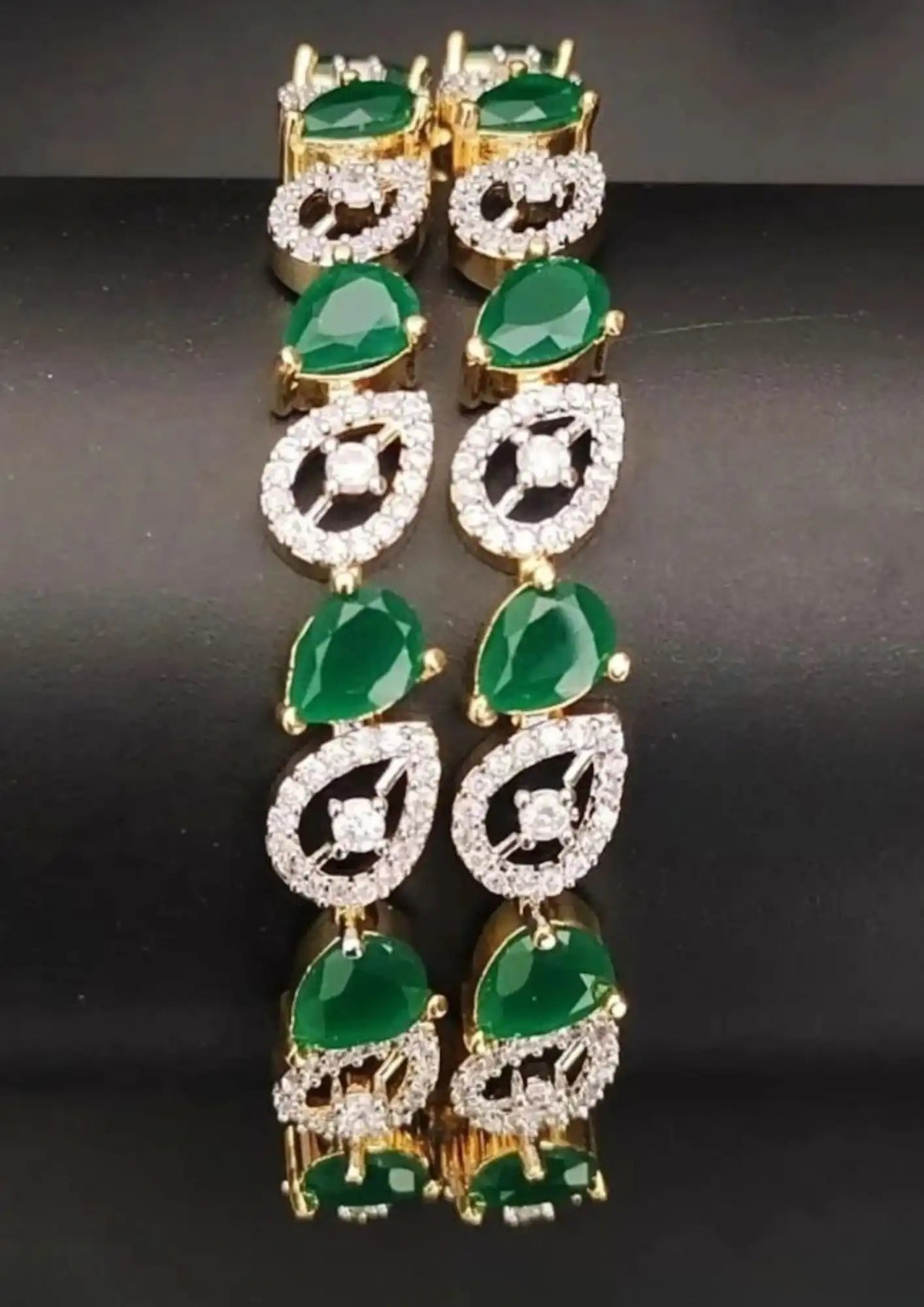 American diamond stone gold plated bangles