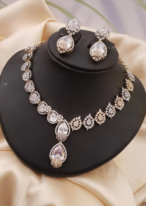 American diamond stone necklace set