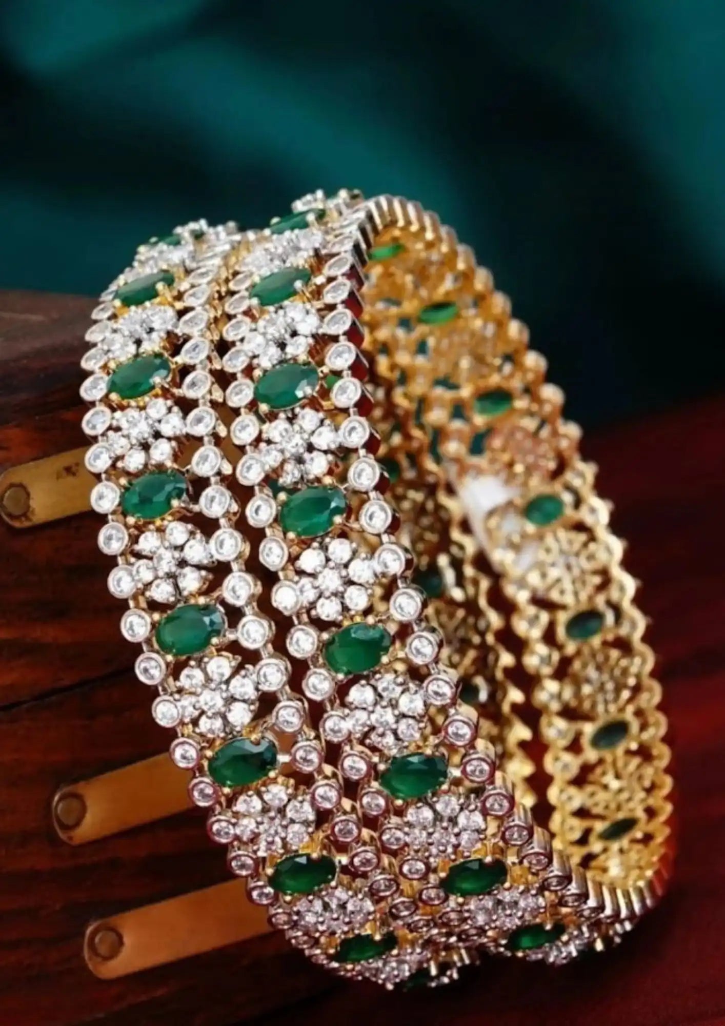 American diamond stone gold plated bangles