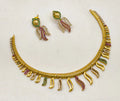 Kundan stone 18 k gold plated necklace with earrings