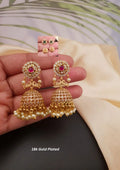 Kundan stone gold plated interchangeable earrings