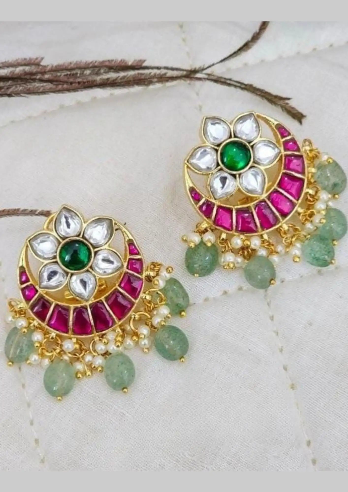 Jadau kundan Gold plated earrings