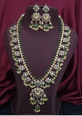 Victorian temple jewelry gold plated necklace with earrings