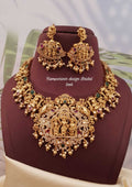 Kundan stone ramparivar design bridal look necklace with earrings