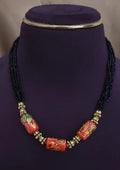 Kundan and coral Black Beads Mangalsutra Festive Jewellery
