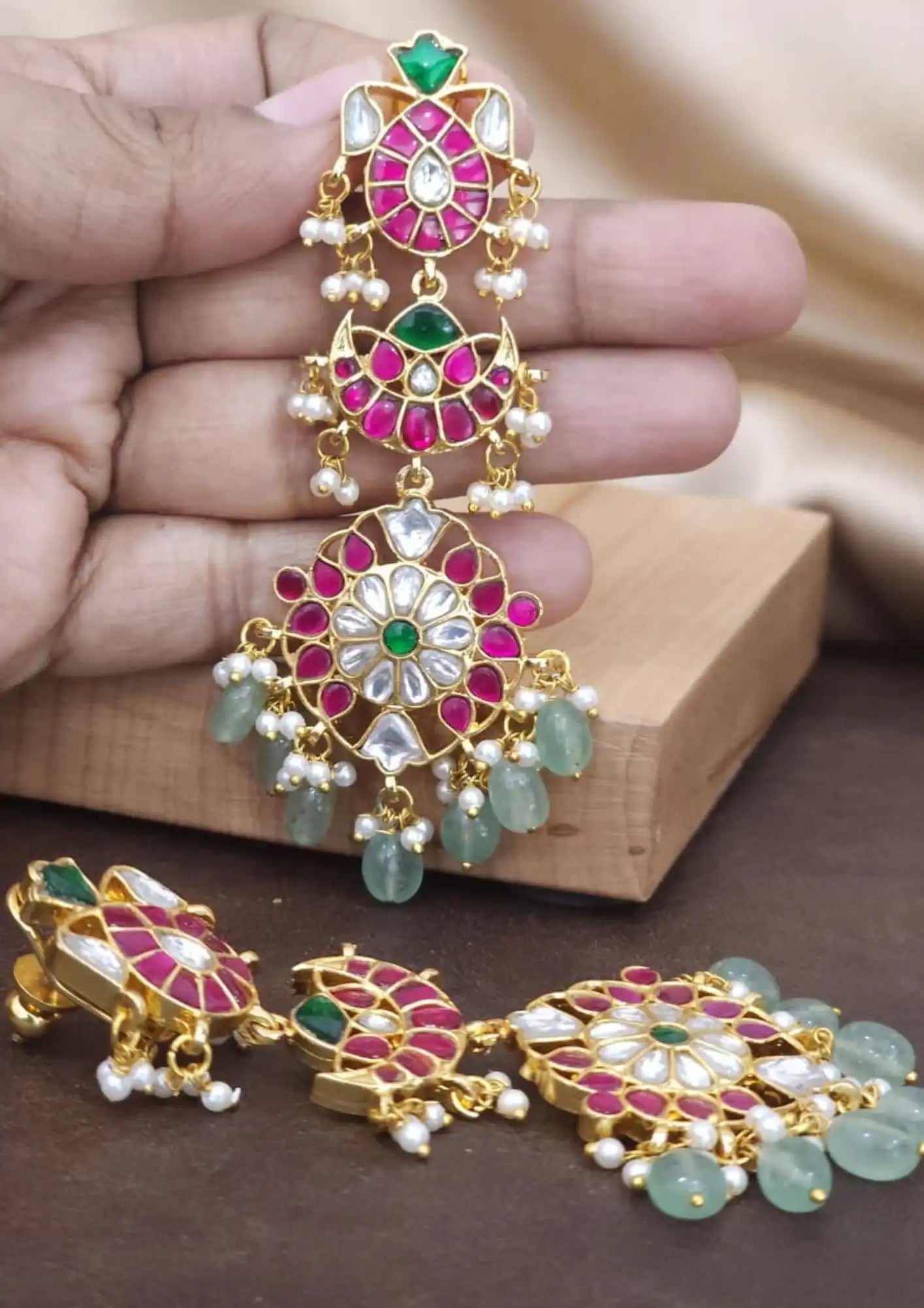 Jadau kundan 18k Gold plated earrings