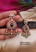 Jadau kundan moissanite gold plated earrings