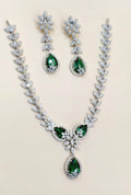 American diamond stone necklace with earrings