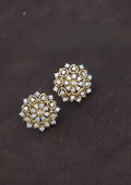 Pure Zirconian Diamond Gold Plated Floral Studs