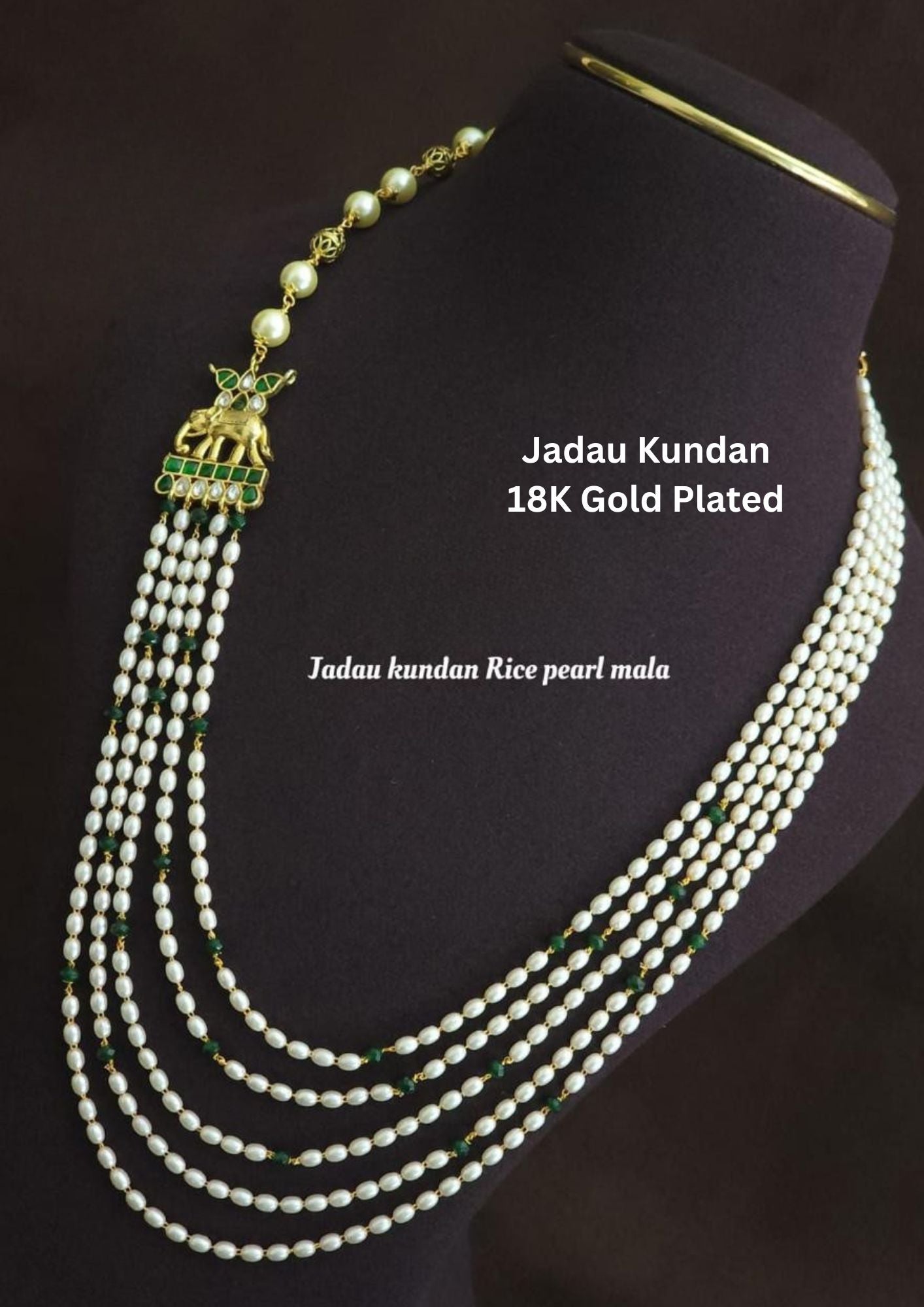 Jadau kundan rice pearls necklace