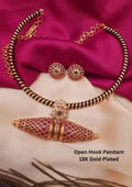 Jadau Kundan Open Hook Kemp Kante Necklace with Earrings