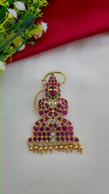 Jadau kundan stones temple jewellery hanuman pendent