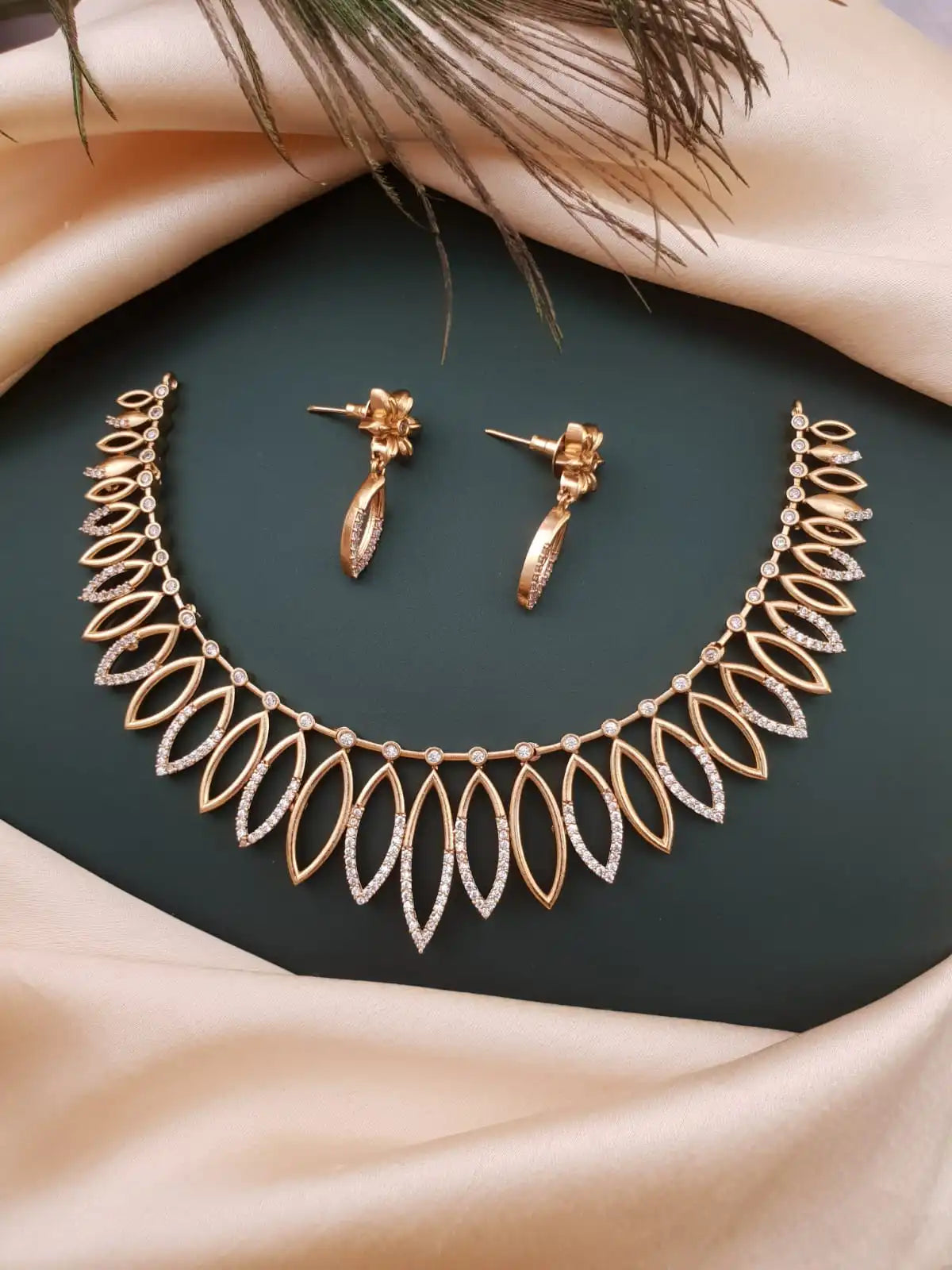 American diamond stones necklace set