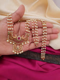 Kundan and beads necklace set