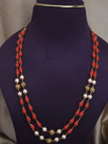 Premium real beads and kundan 2 layer mala
