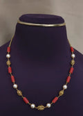 Premium real beads and kundan single layer mala