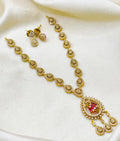 Kundan stones 18k gold plated necklace with earrings