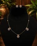 Kundan stone gold plated necklace with earrings