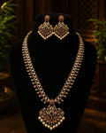 Kundan stone gold plated necklace with earrings