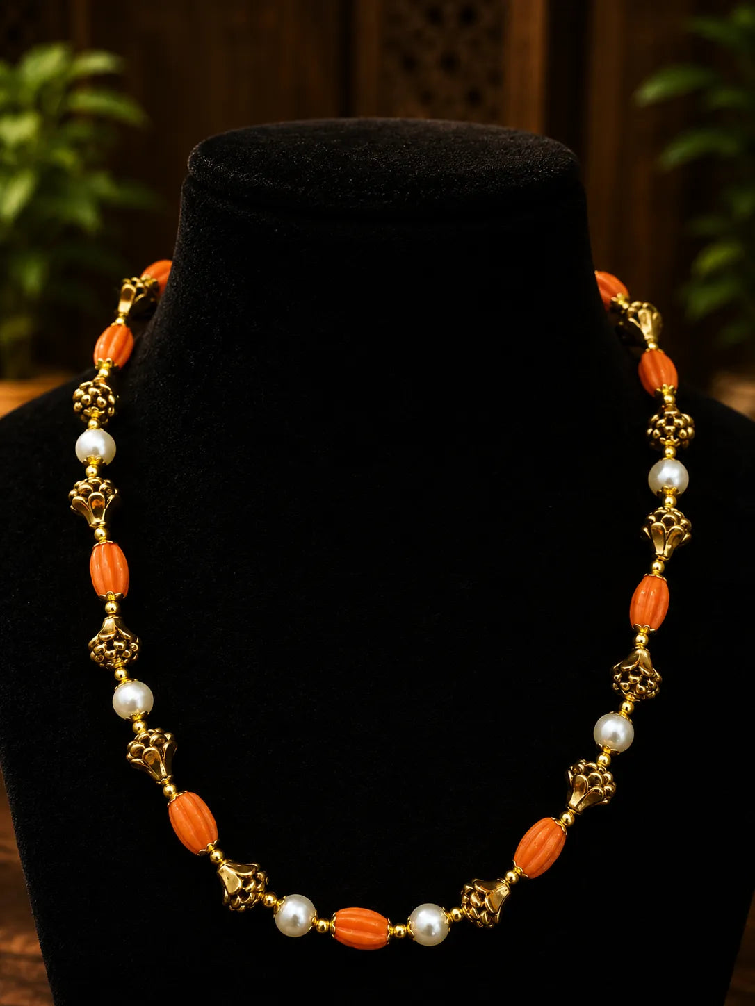 Premium tiwan tulip beads with flower mala