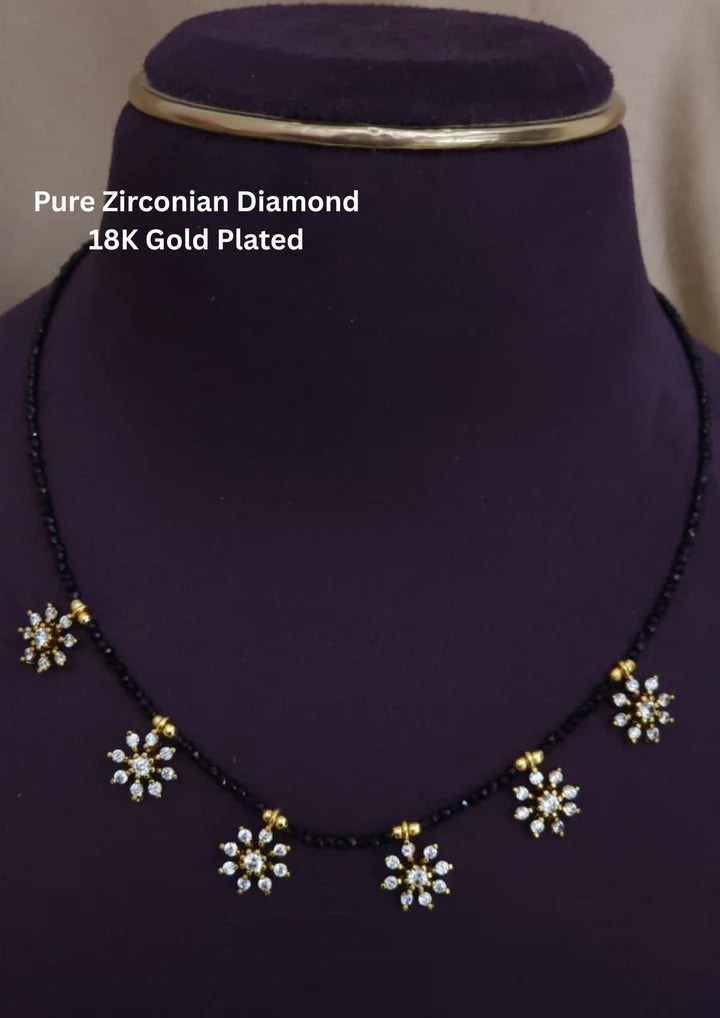 Pure Zirconian Diamond Gold Plated Mangalsutra r10290